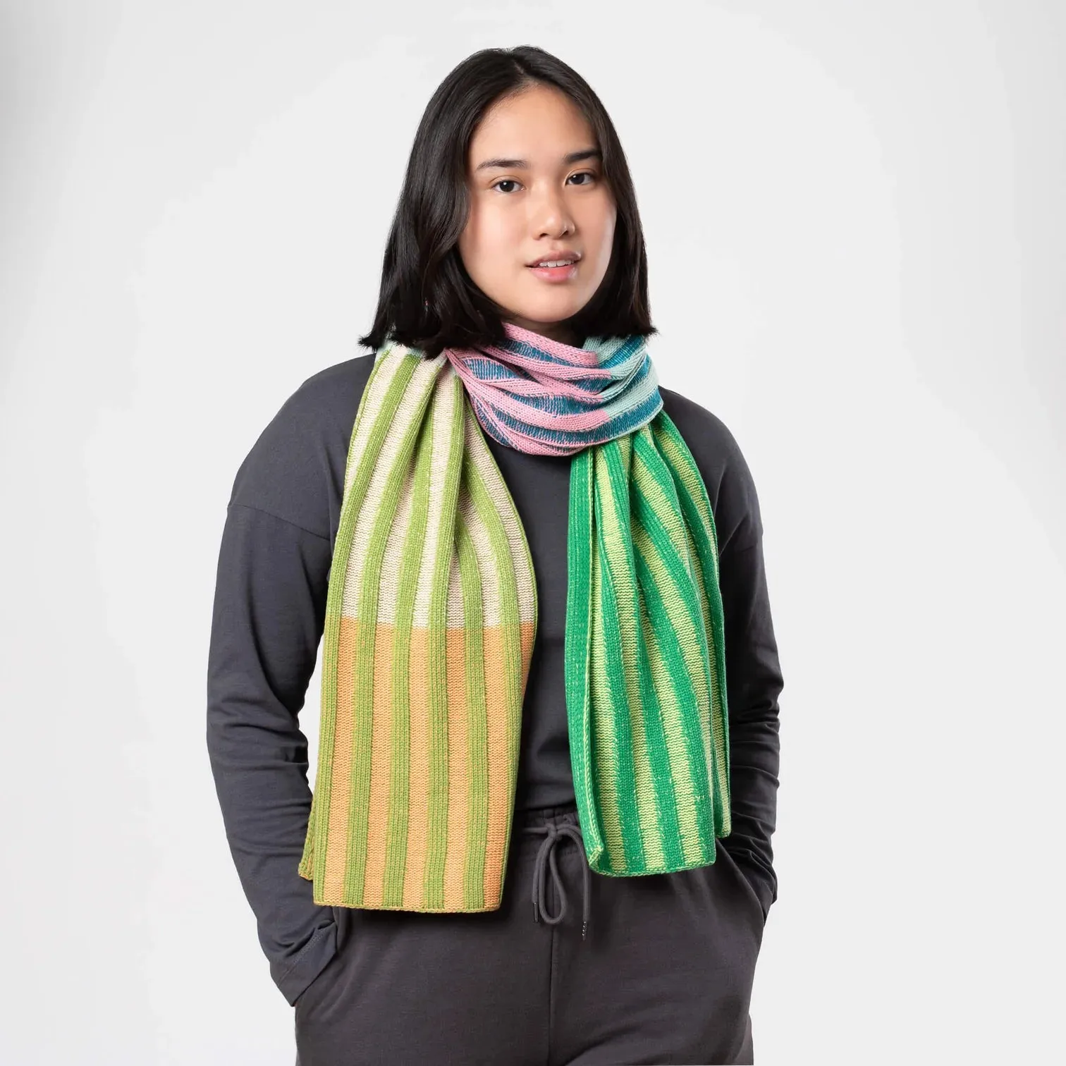 Hi-Low Stripe Big Scarf