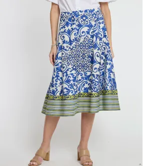 Hinson Wu Gloria Skirt Blue Tile