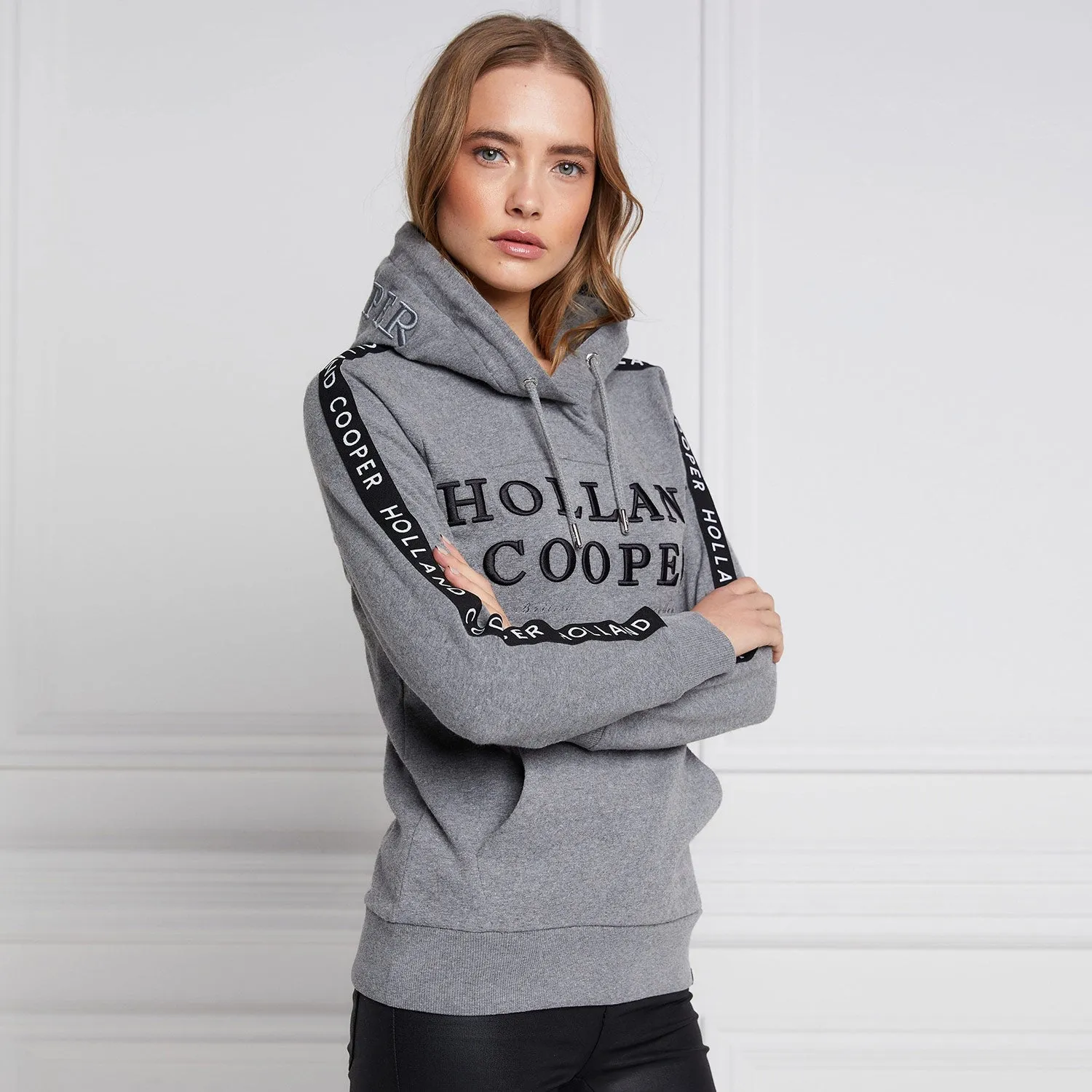 Holland Cooper Deluxe Ladies Hoodie Sweat Top in Grey