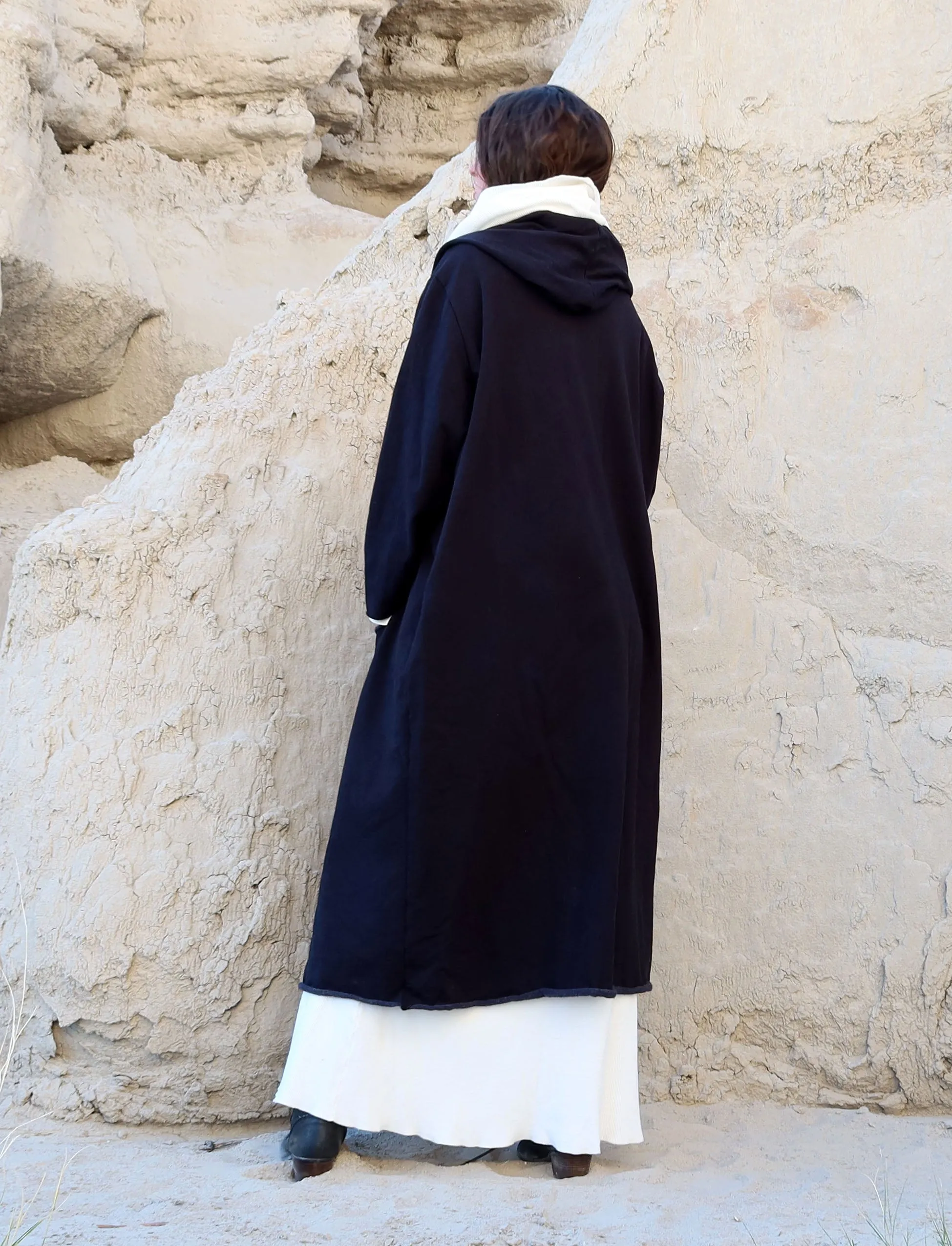 Hooded Winter Cocoon Below Knee Jacket