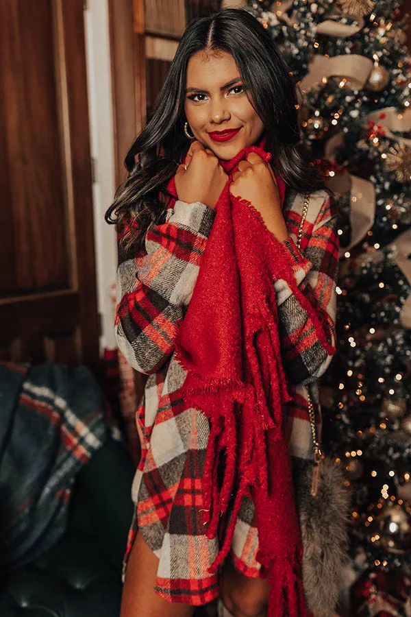 Hot Cocoa And Kisses Scarf In Red