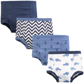 Hudson Baby Cotton Training Pants, Blue Whales