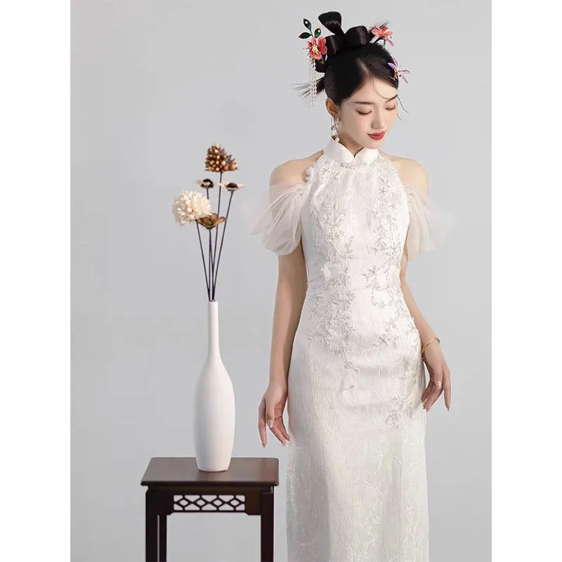 IKEARLAX  New Chinese Style Morning Gowns Women's Family Visiting Shoes Bride Engagement Dress High-End Affordable Luxury Niche Improved Cheongsam Banquet Dress