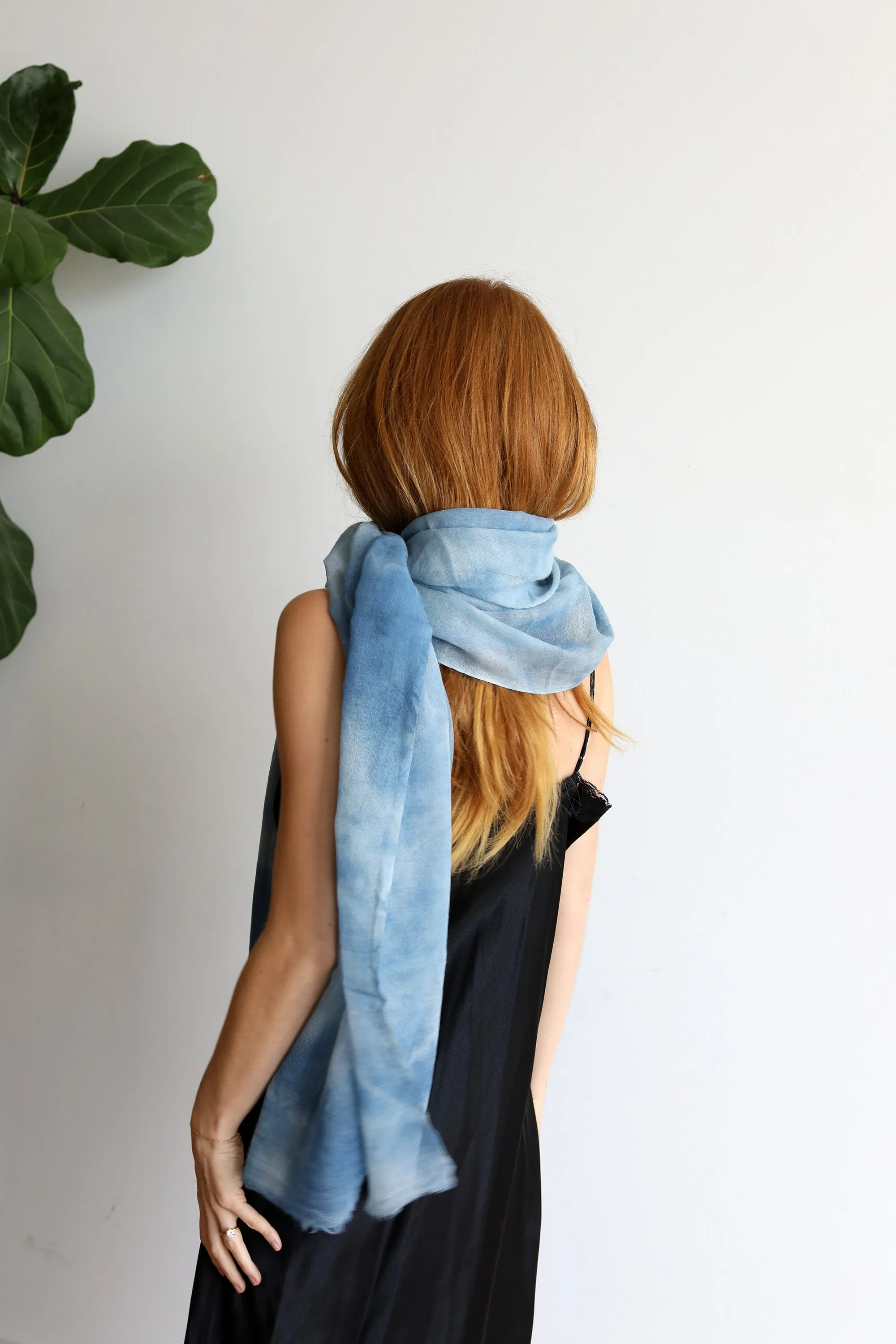 Indigo Wool Cloud Scarf