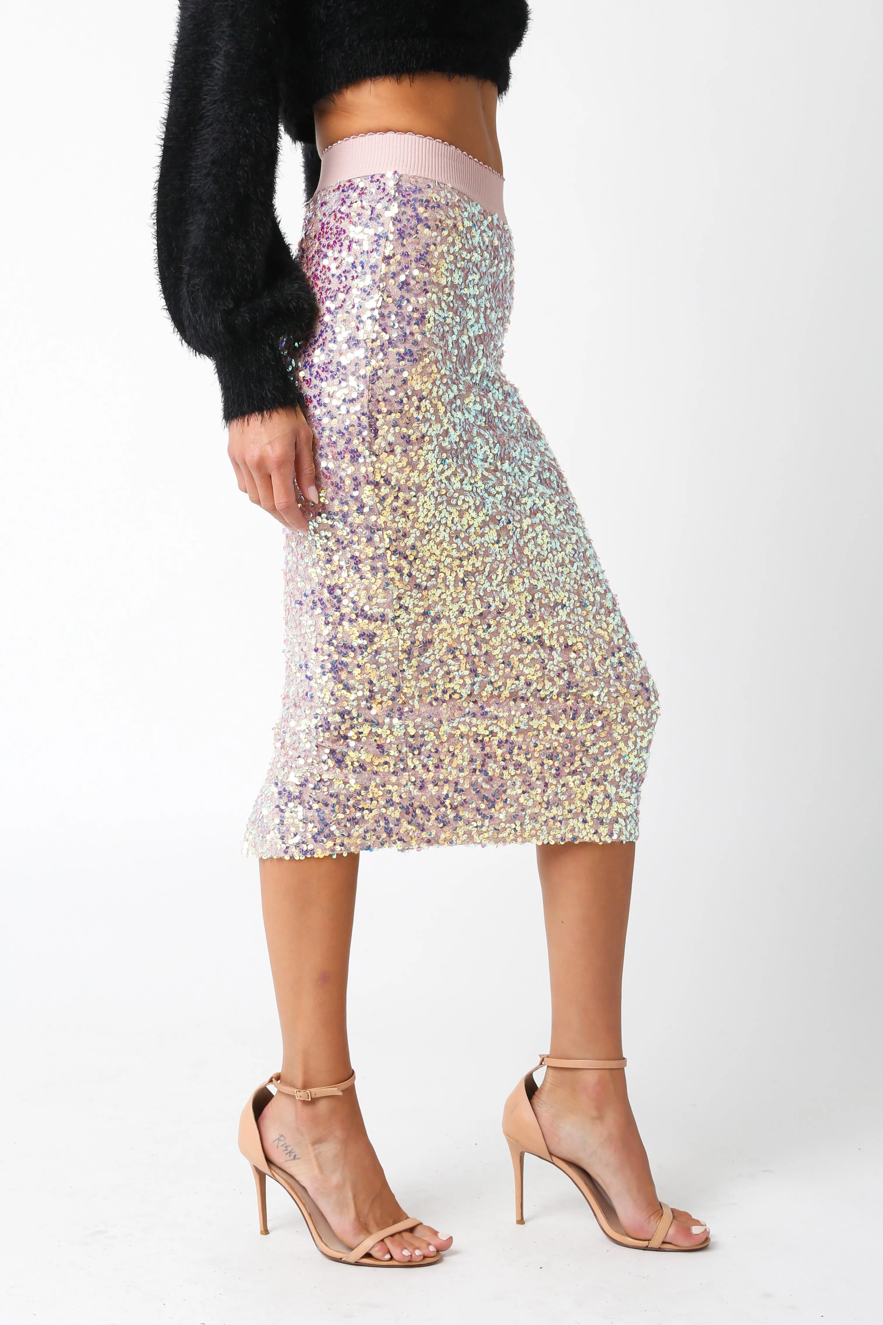 Iridescent Midi Skirt