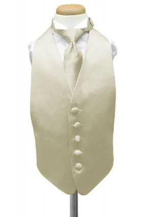 Ivory Luxury Satin Kids Tuxedo Vest