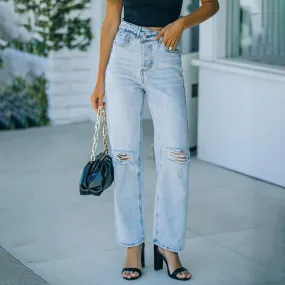 Jeans Irregular High Waist Casual Vintage Ripped Wide Leg Jeans