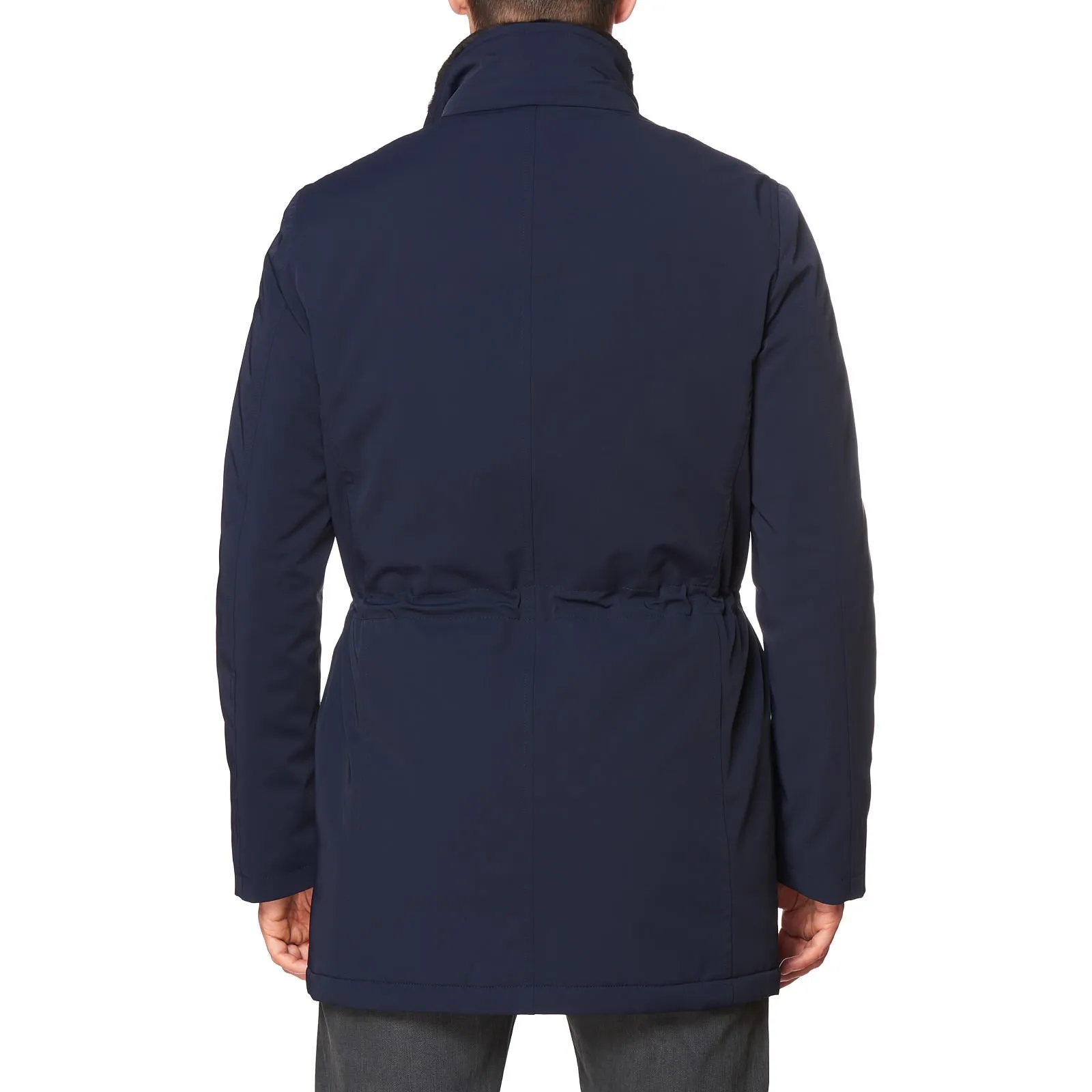 KITON KIRED "Pizzo" Navy Blue Padded Parka Jacket Coat Beaver Collar EU 50 US 40