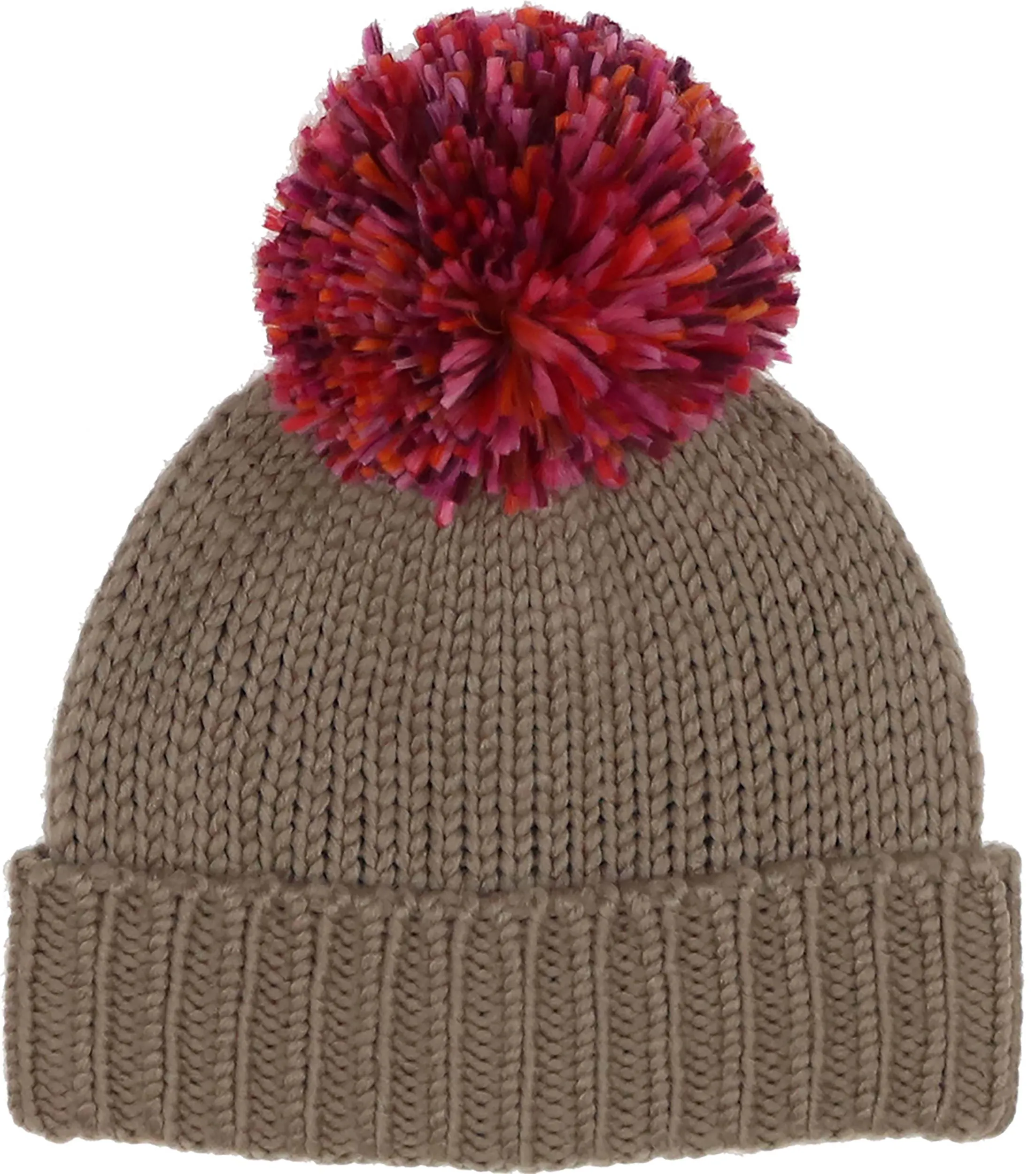 Knit Cuff Hat with Pompom & Fleece Lining