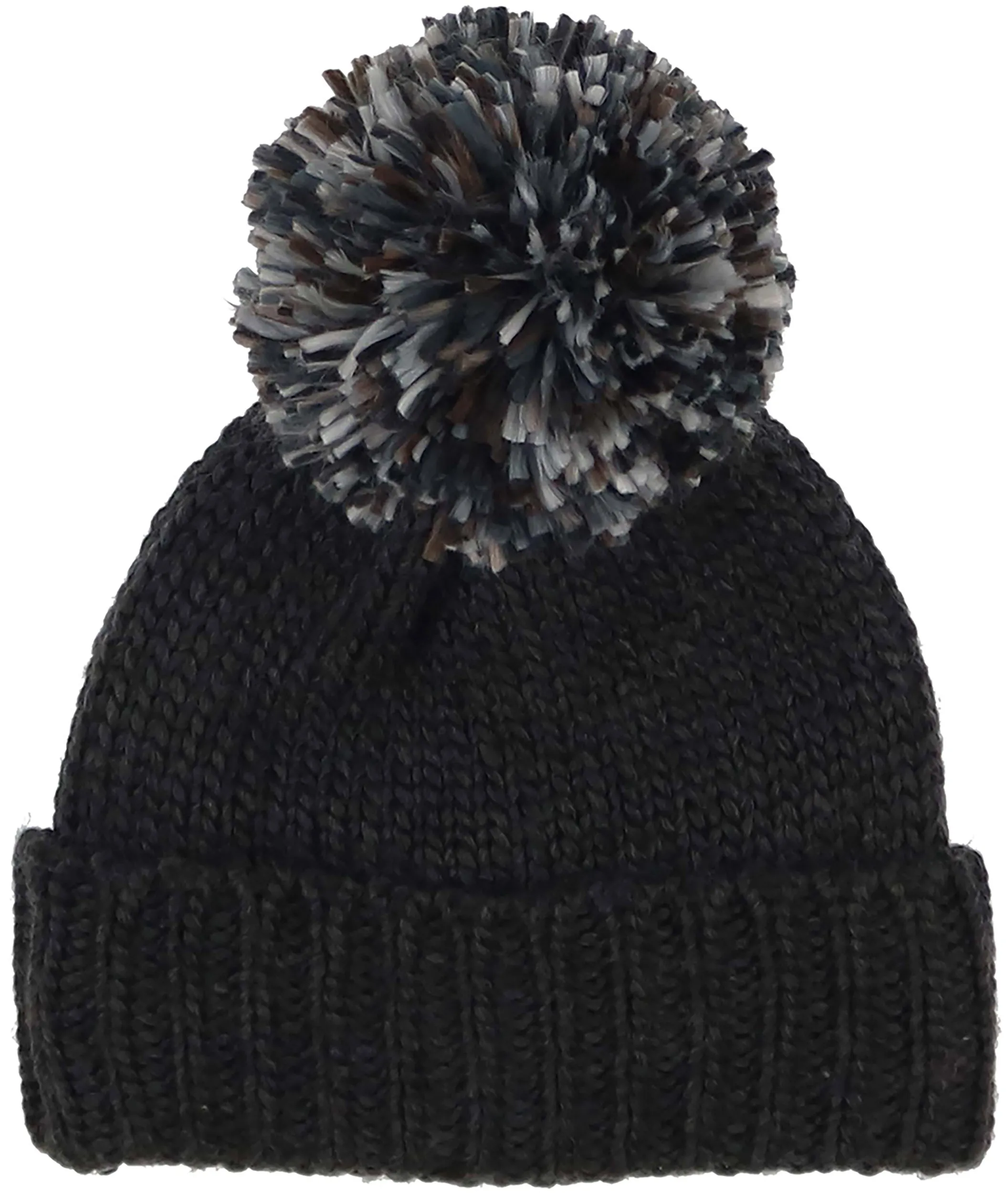 Knit Cuff Hat with Pompom & Fleece Lining