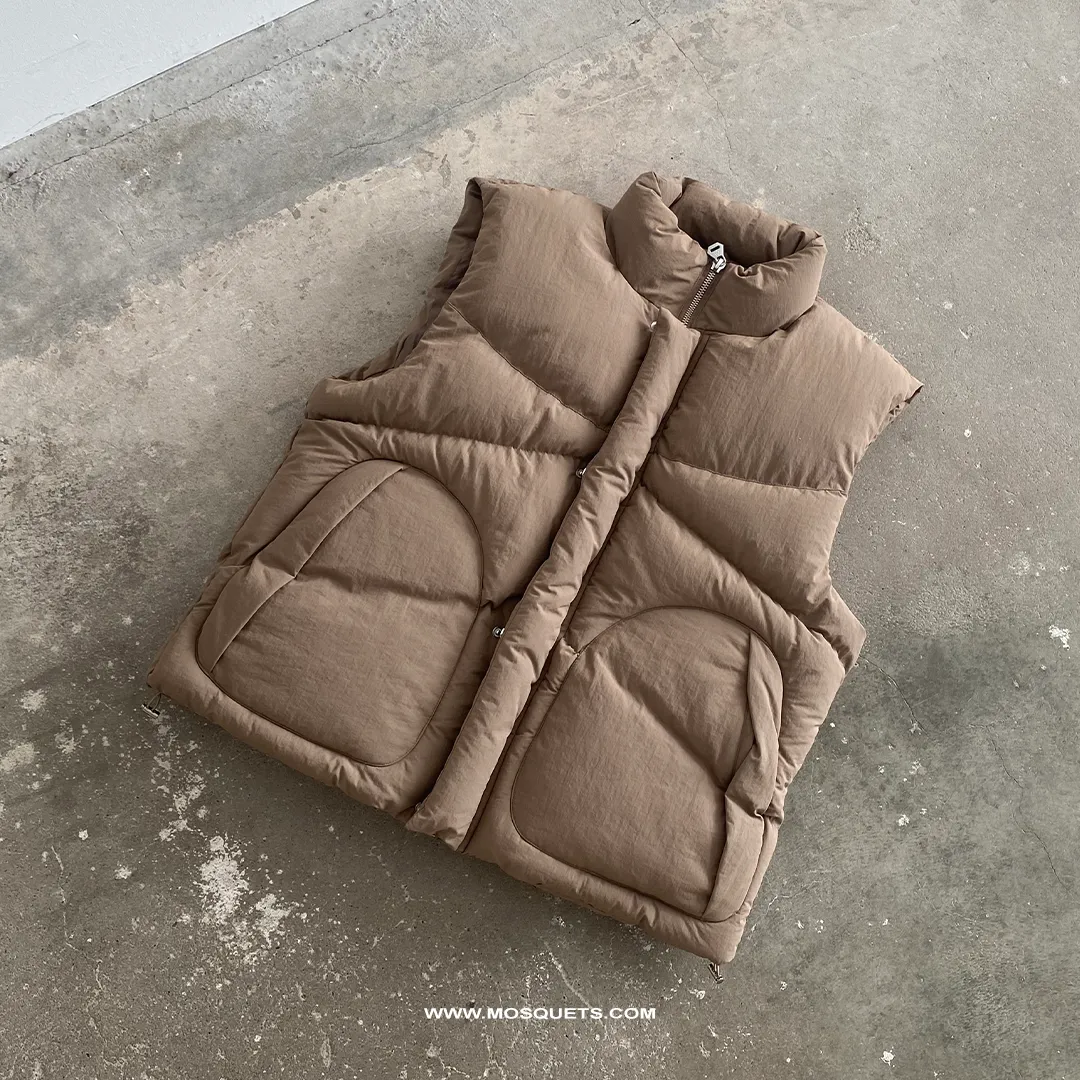 LIGHT BROWN PUFFER VEST