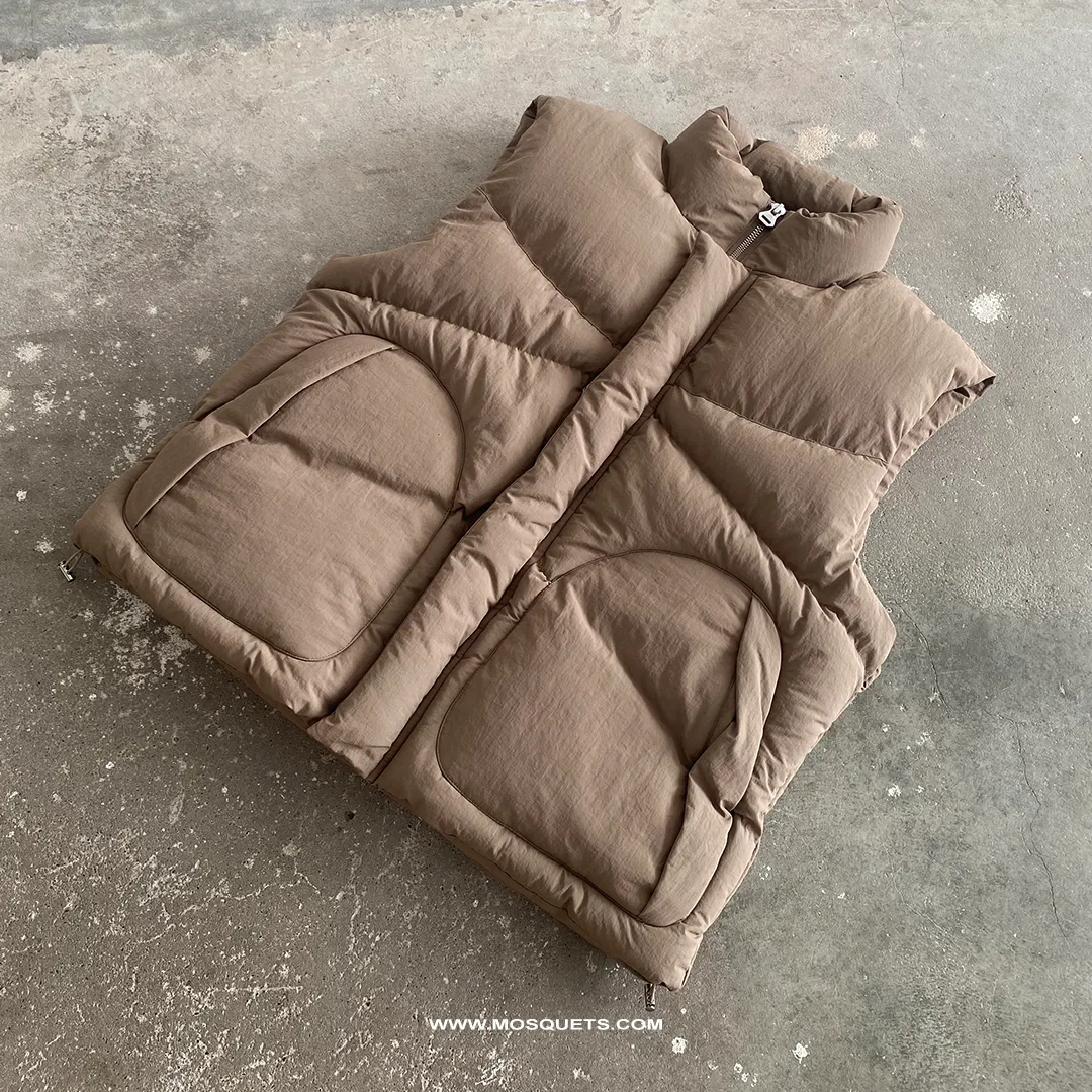 LIGHT BROWN PUFFER VEST