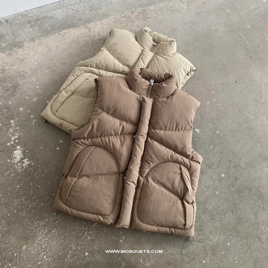 LIGHT BROWN PUFFER VEST