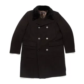 Lined Double Breasted Packer Coat in Dark Brown