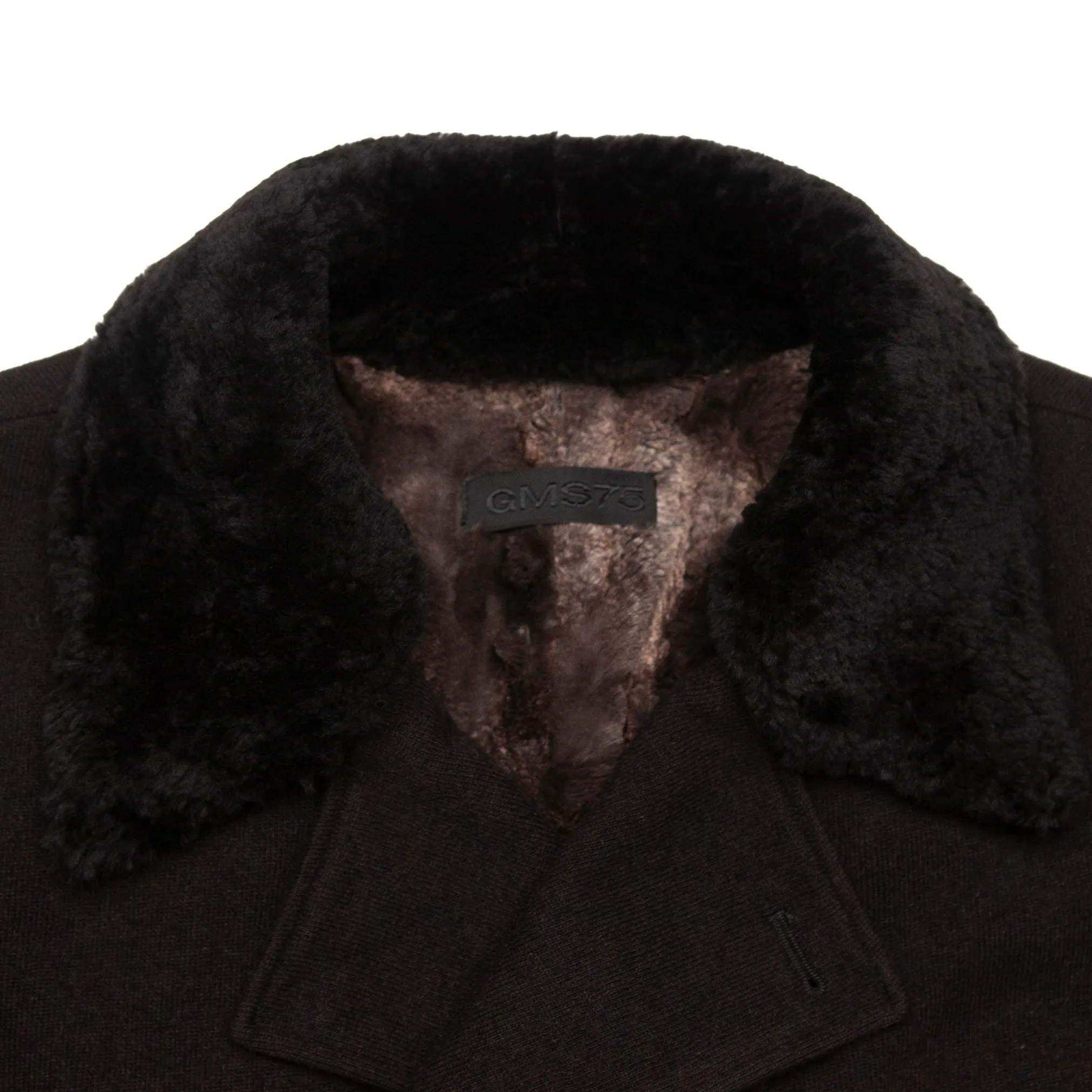 Lined Double Breasted Packer Coat in Dark Brown