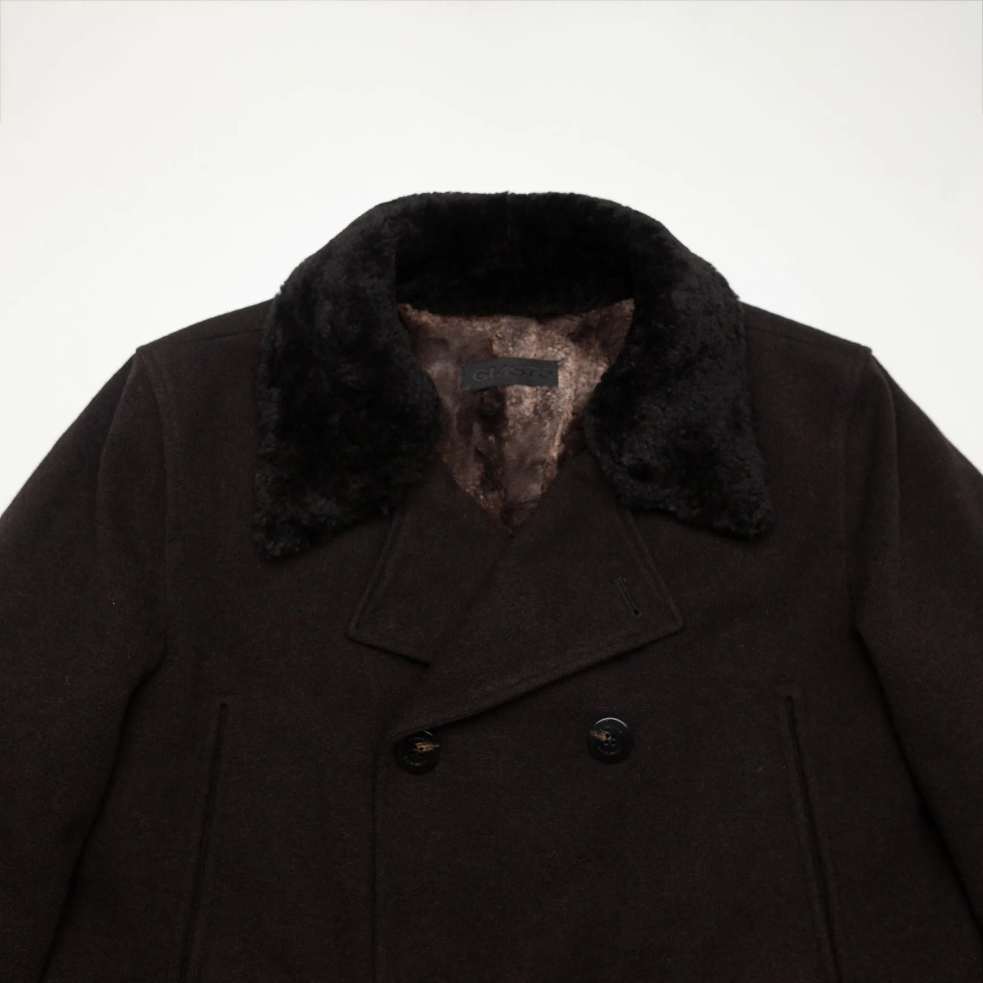 Lined Double Breasted Packer Coat in Dark Brown