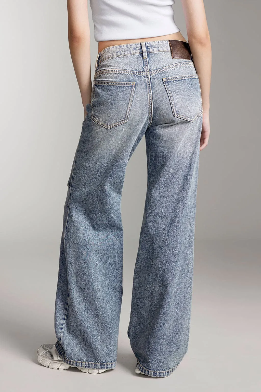 Low Waist Light Blue Flared Jeans