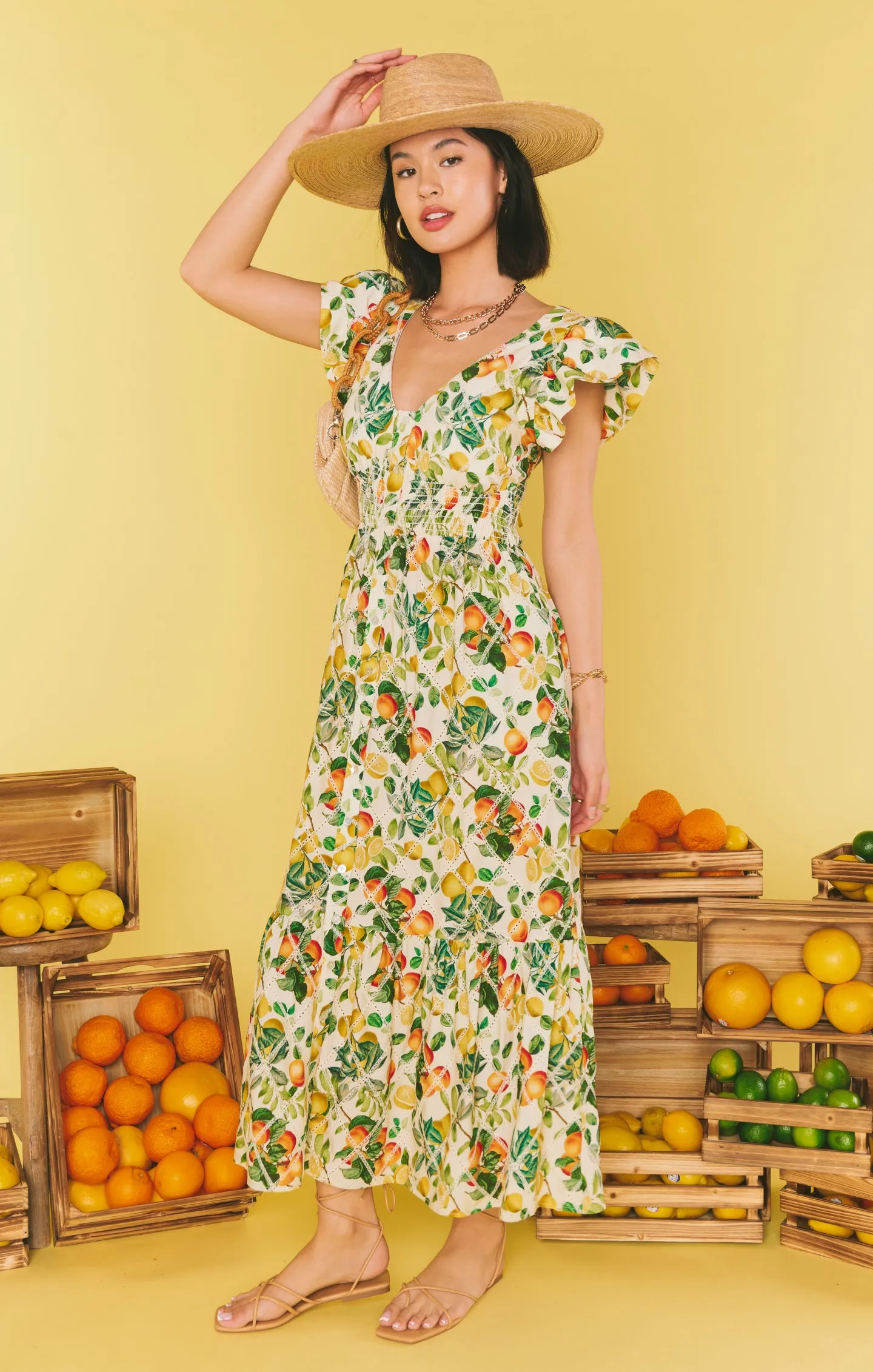 Lunch Date Midi Dress ~ Citrus in Georgia