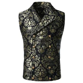 Luxury Brocade Victorian Gothic Double Breasted Men Vest