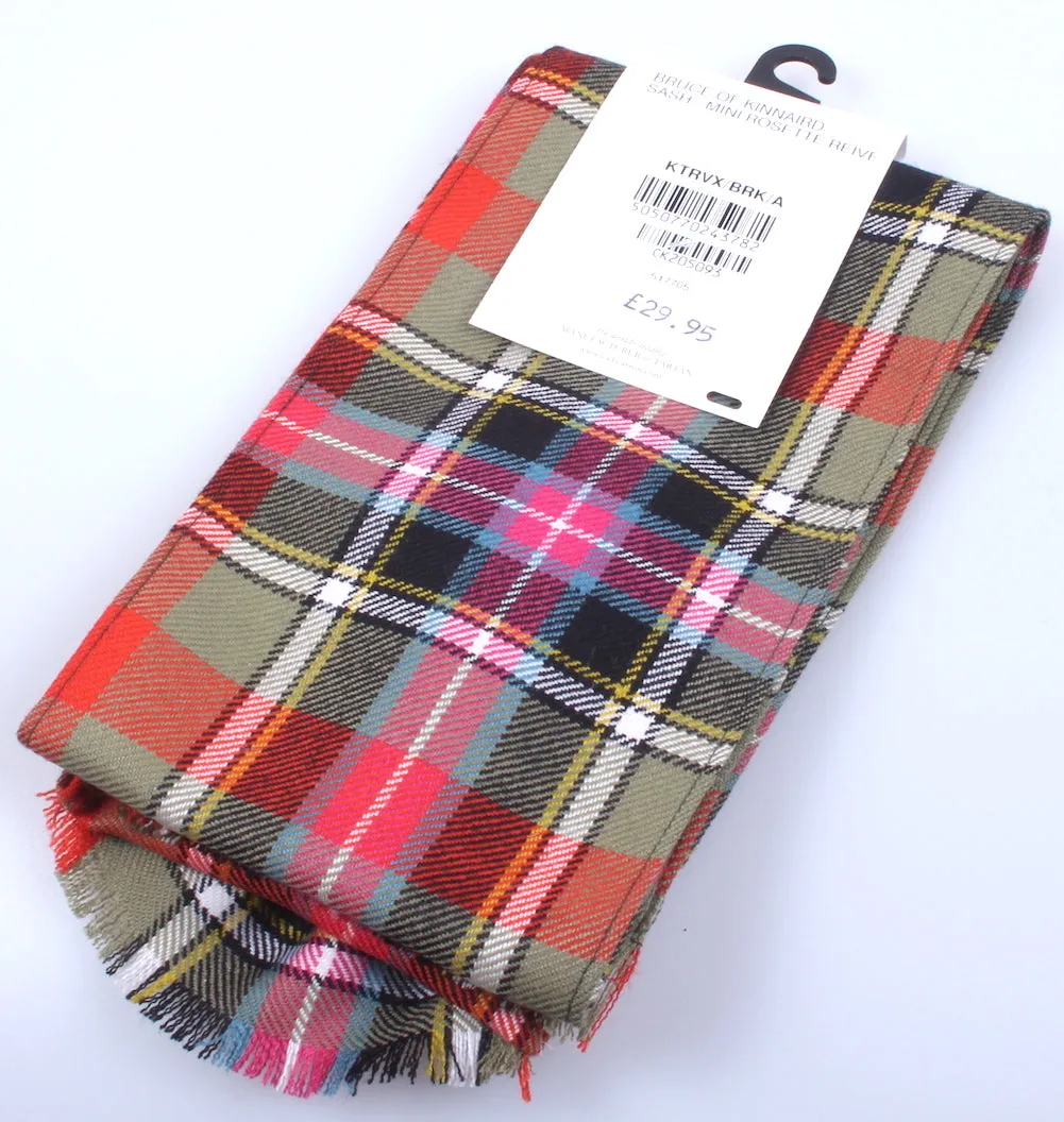 Luxury Wool Tartan Mini Sash in Bruce of Kinnaird Tartan