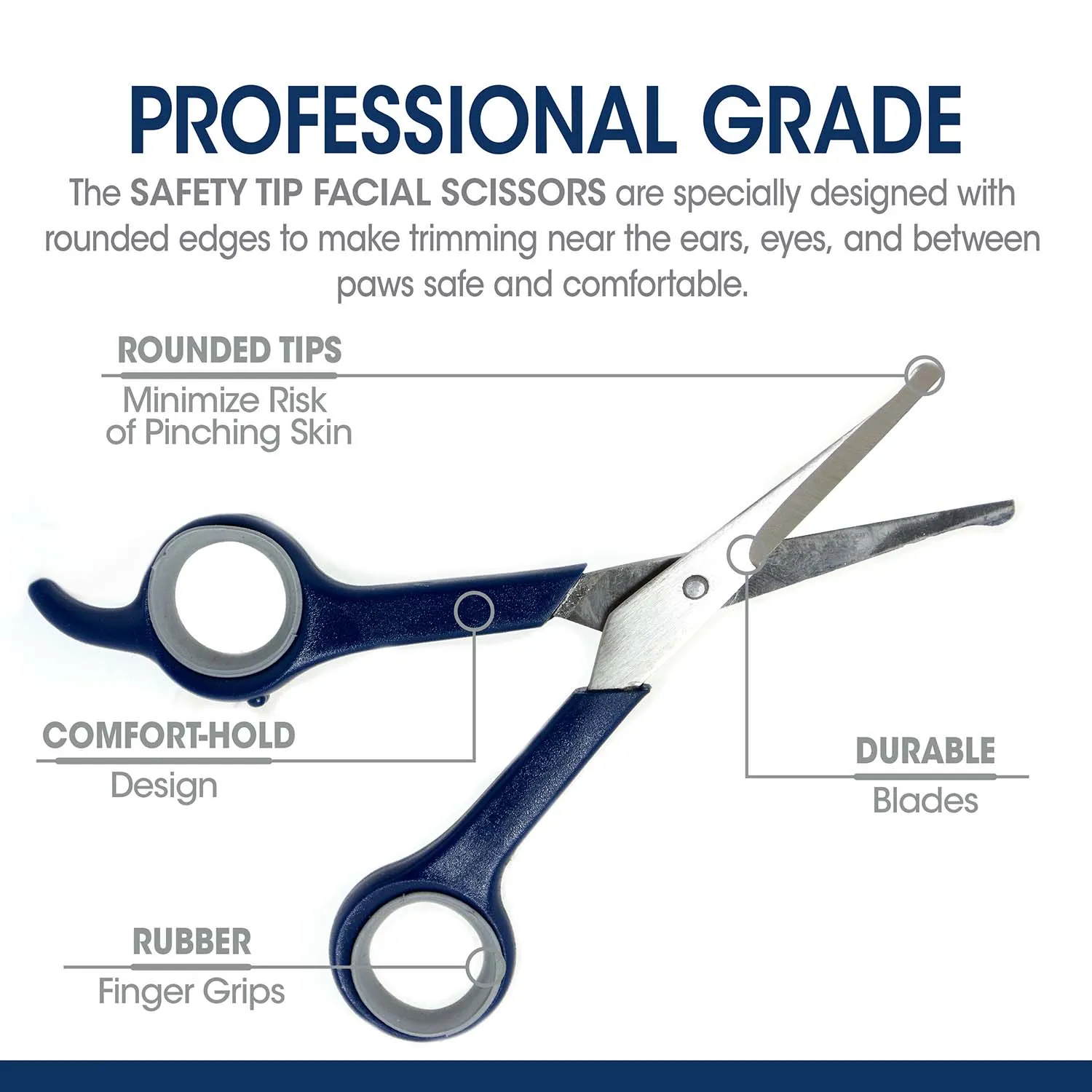 Magic Coat Professional Series Safety Tip Facial Dog Trimming Scissors