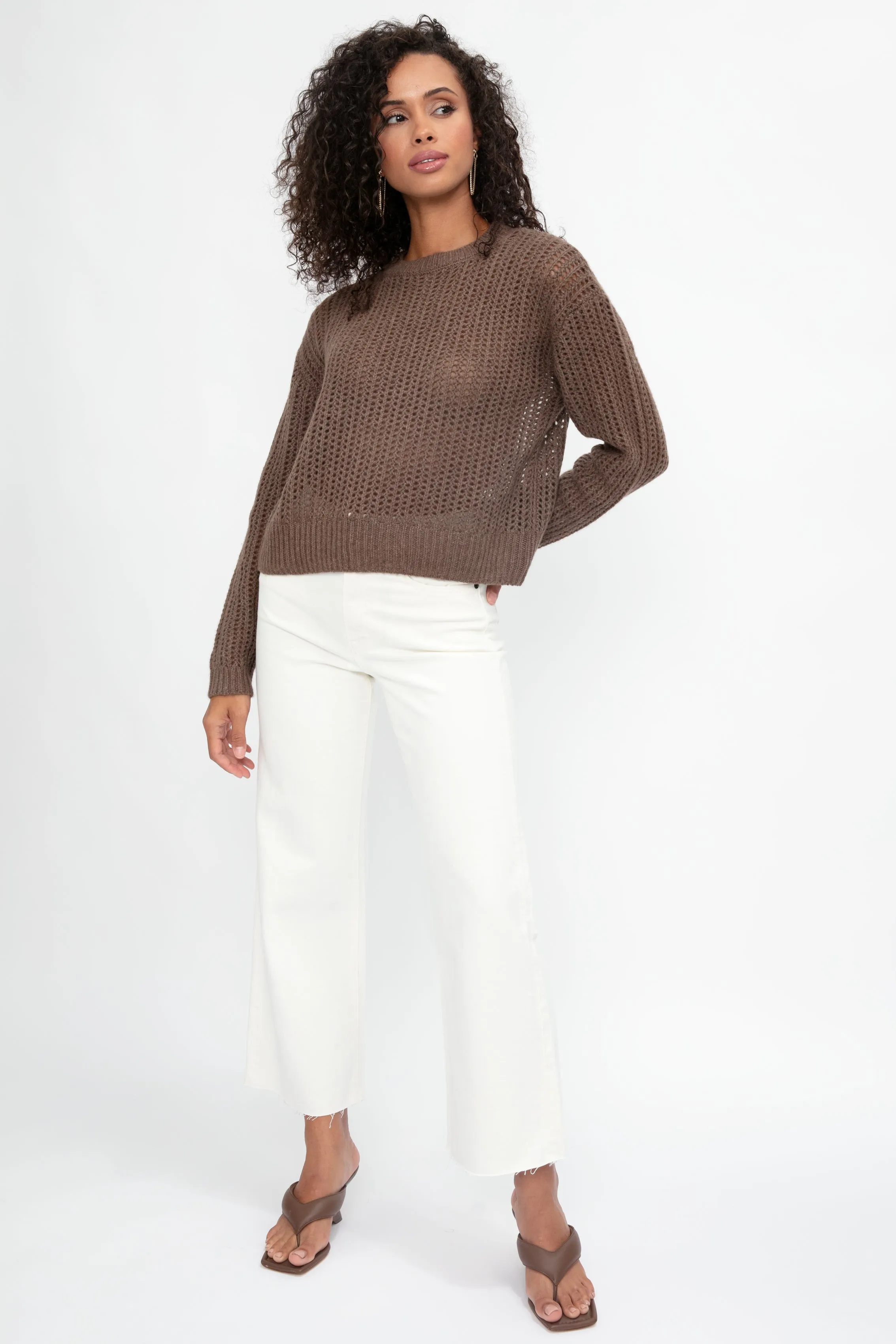 Marci Cashmere Sweater in Swiss Brown