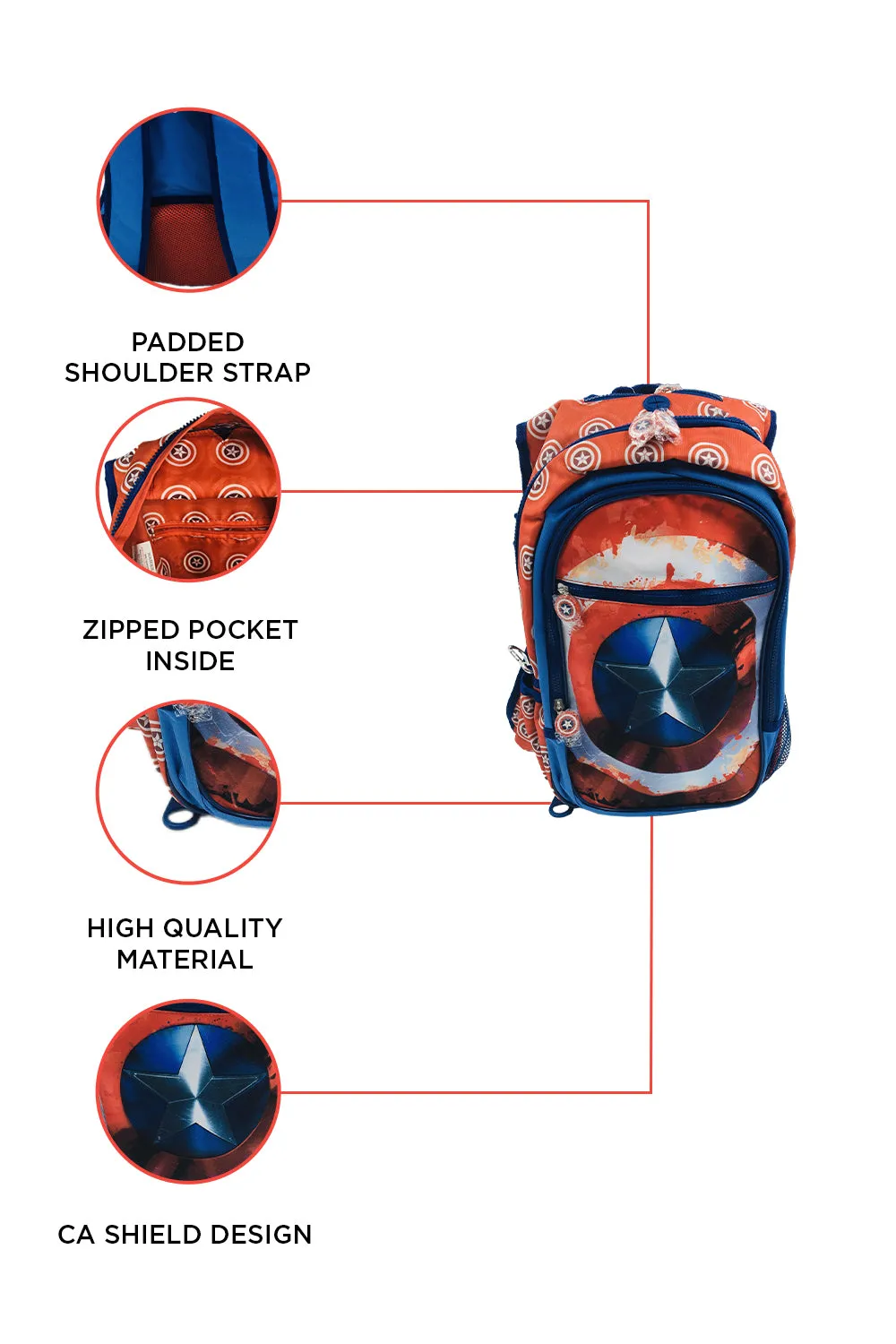 Marvel Civil War Captain America Shield Midi Backpack