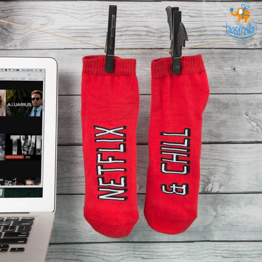 Men Netflix and Chill Socks