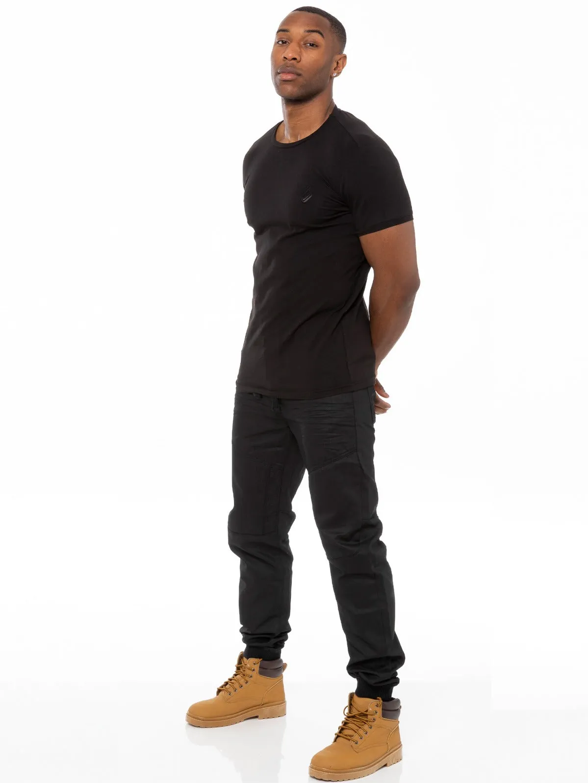 Mens Denim Cuffed Joggers Jeans | Enzo Designer Menswear