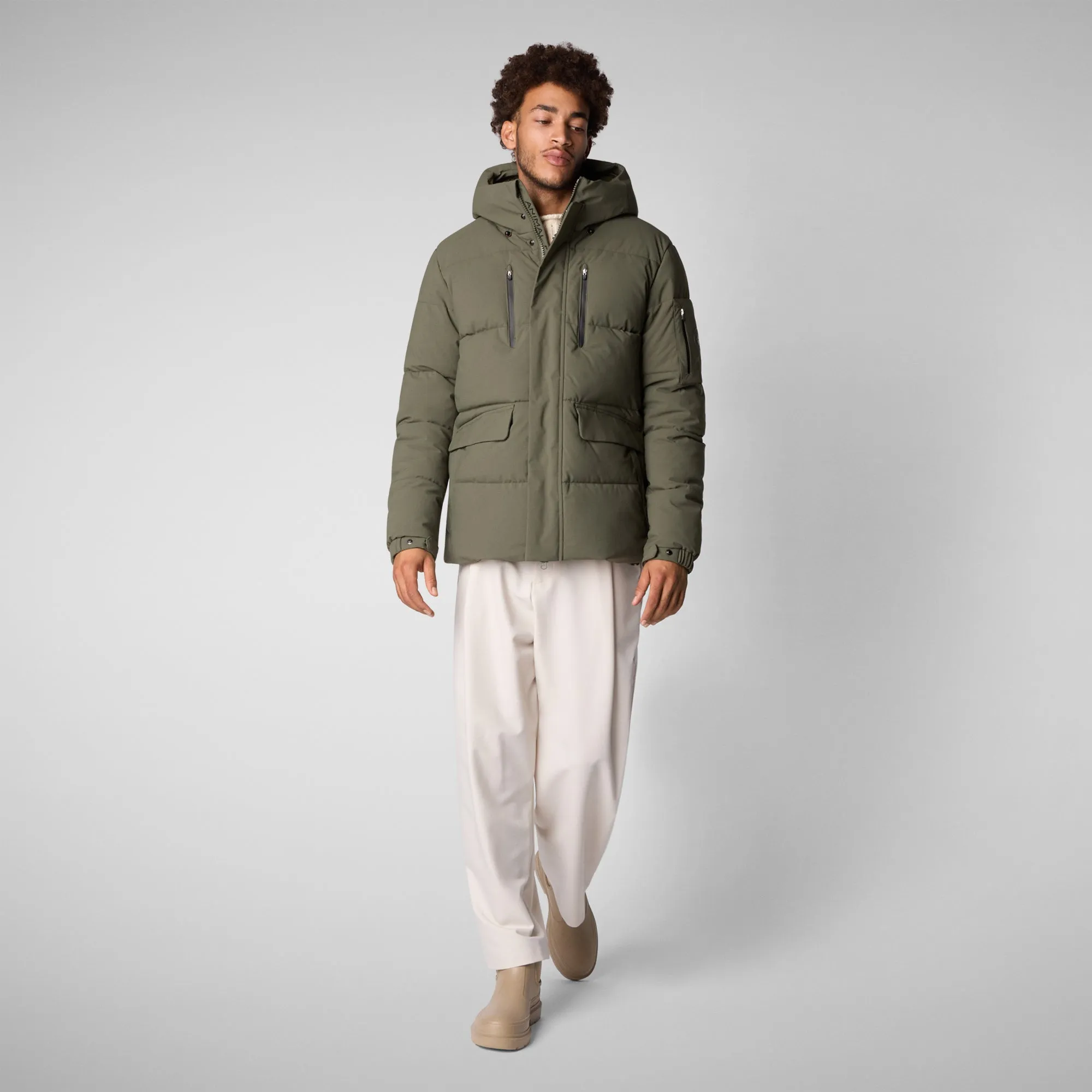 Men's  Hooded Parka Alter in Laurel Green