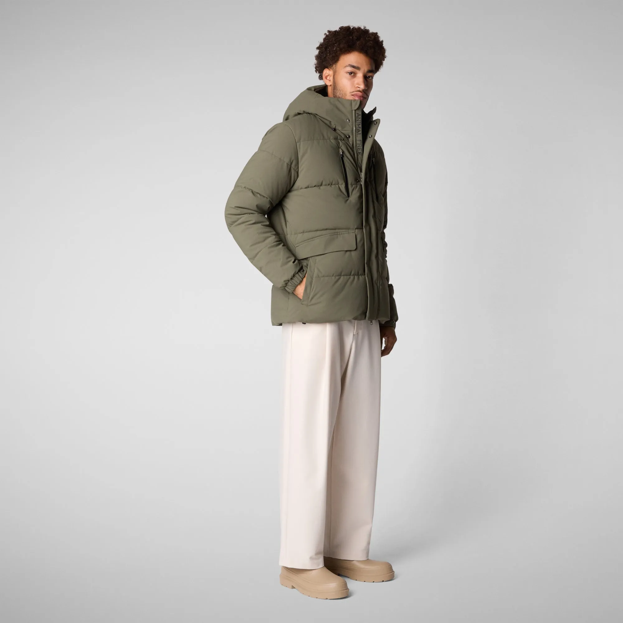 Men's  Hooded Parka Alter in Laurel Green