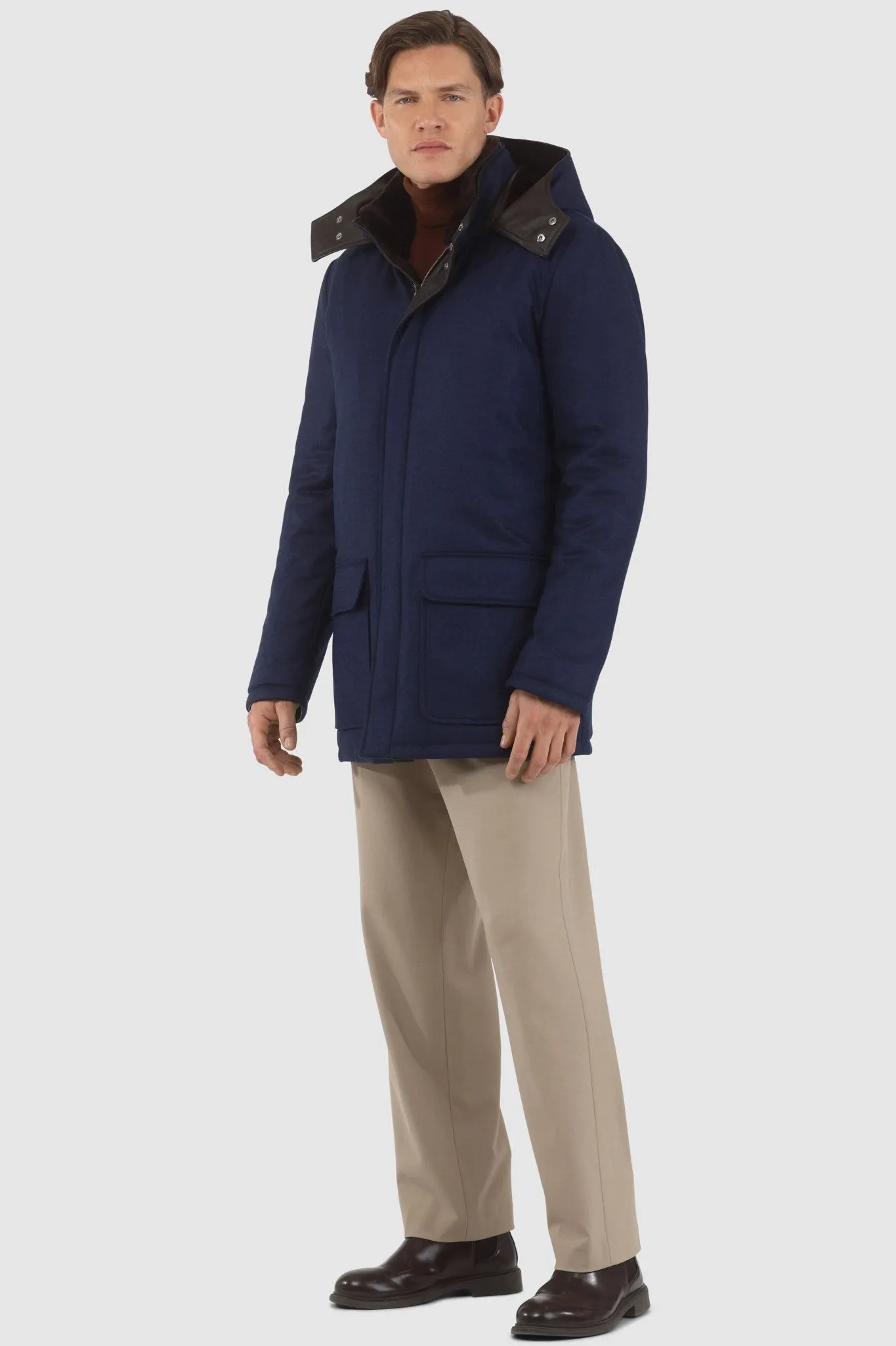 Men's Loro Piana Cashmere & Wool Parka with Select Shearling Lamb Lining