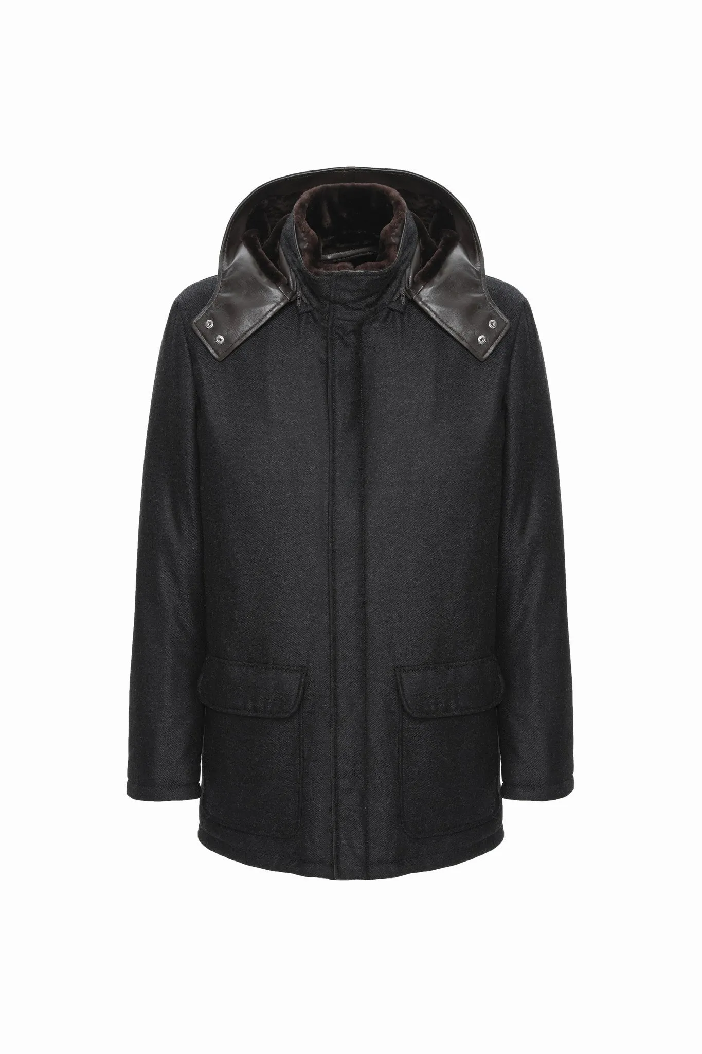 Men's Loro Piana Cashmere & Wool Parka with Select Shearling Lamb Lining