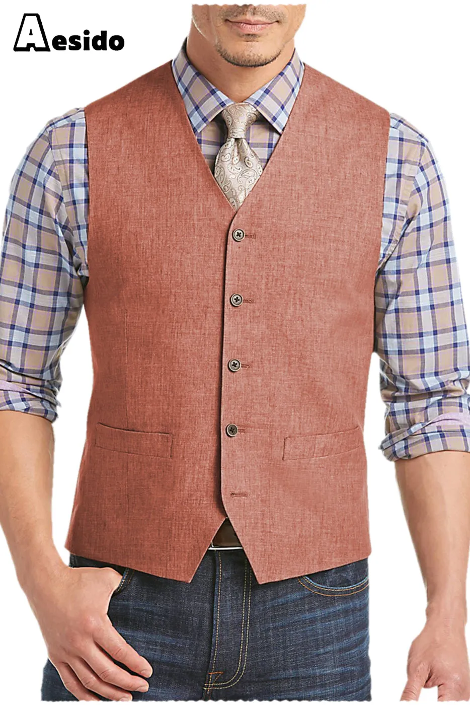 Men's Suit Single Breasted V Neck Waistcoat