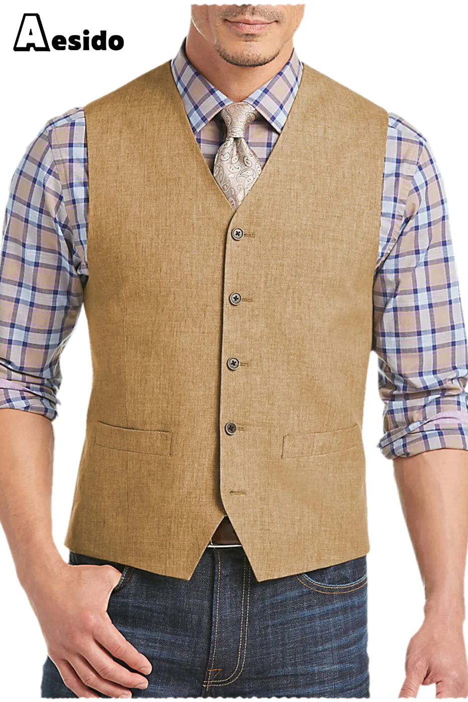 Men's Suit Single Breasted V Neck Waistcoat