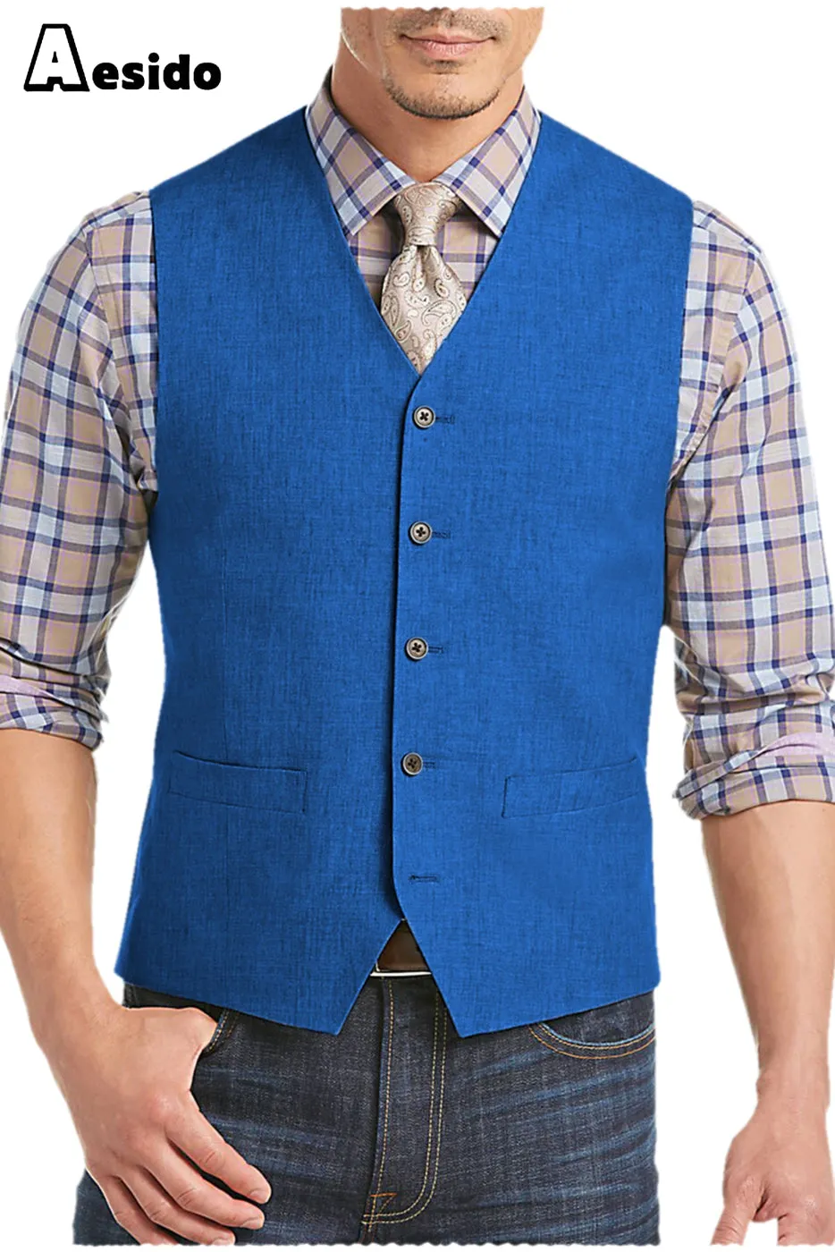 Men's Suit Single Breasted V Neck Waistcoat