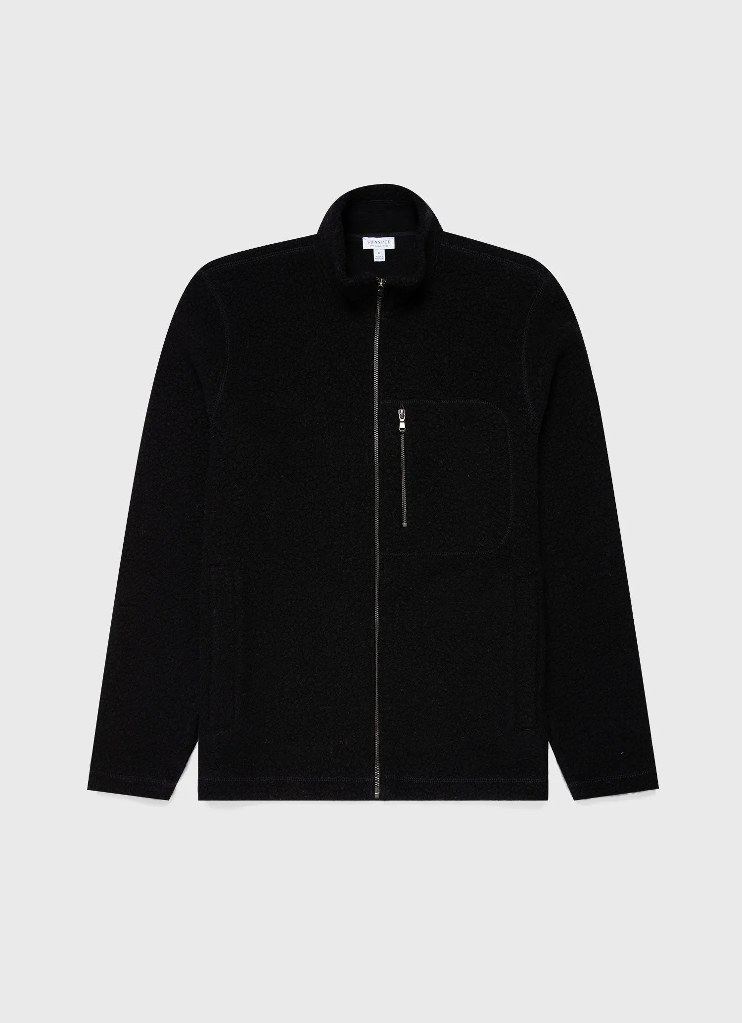 Men's Wool Fleece Jacket in Black