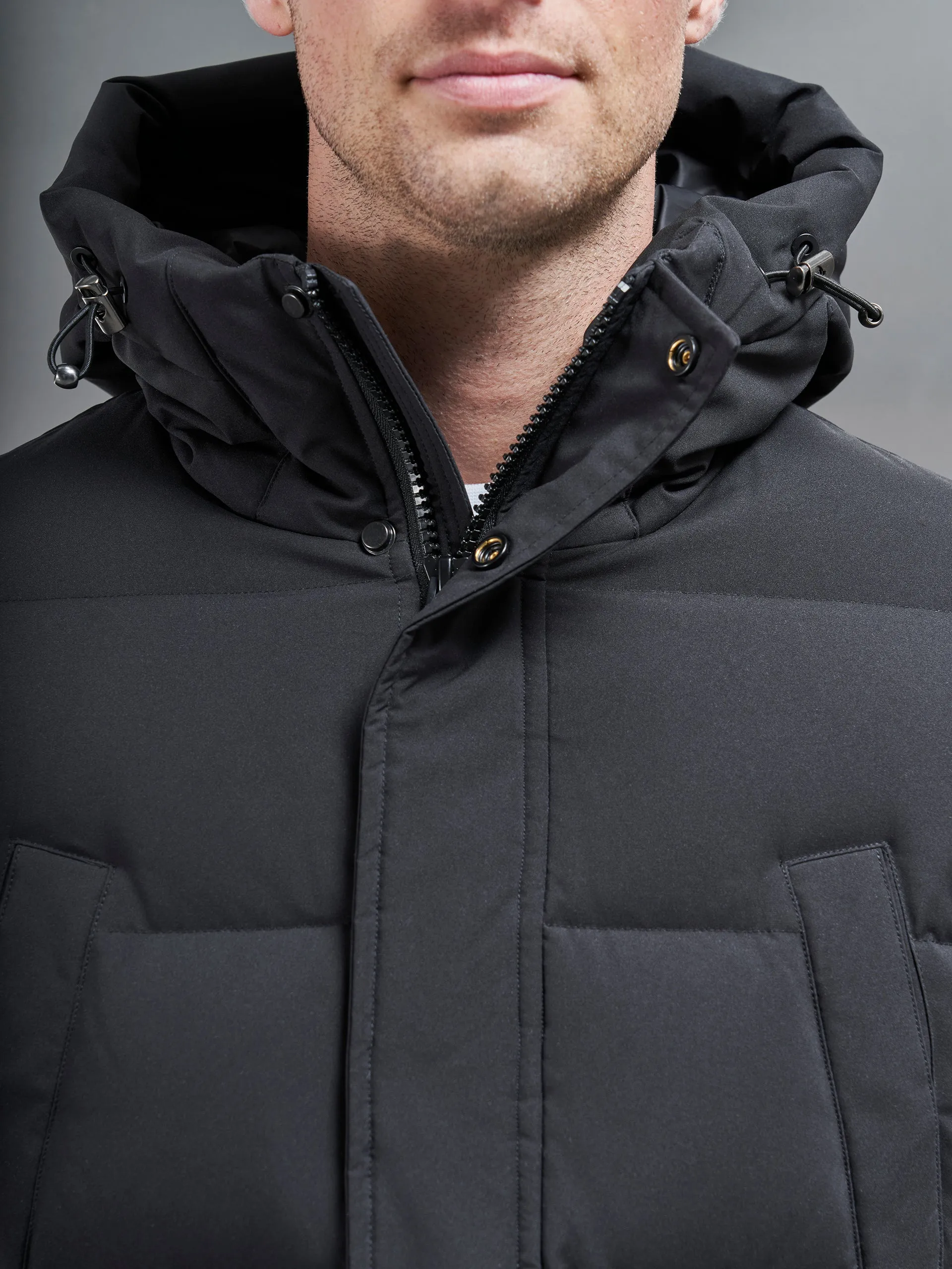 Mid Length Parka in Black