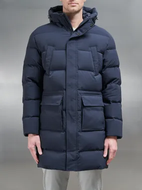 Mid Length Parka in Navy