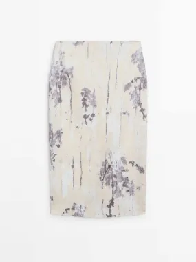 Midi skirt with print detail