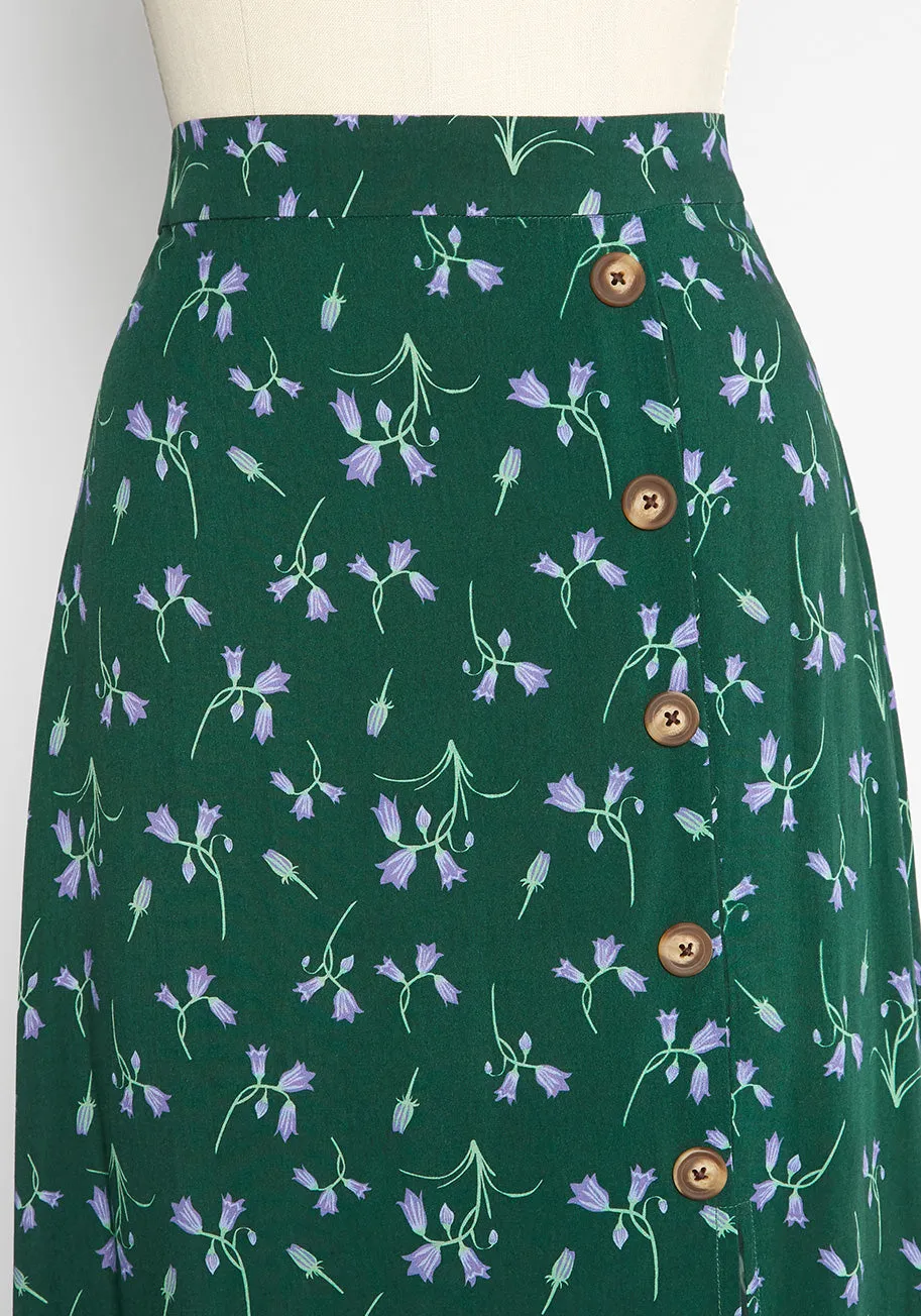 ModCloth x Collectif Bluebell Julep Midi Skirt