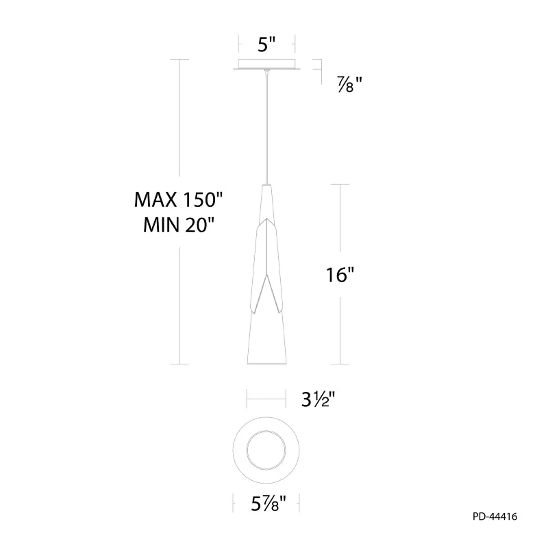 Modern Forms PD-44416 Kilt 4" LED Pendant