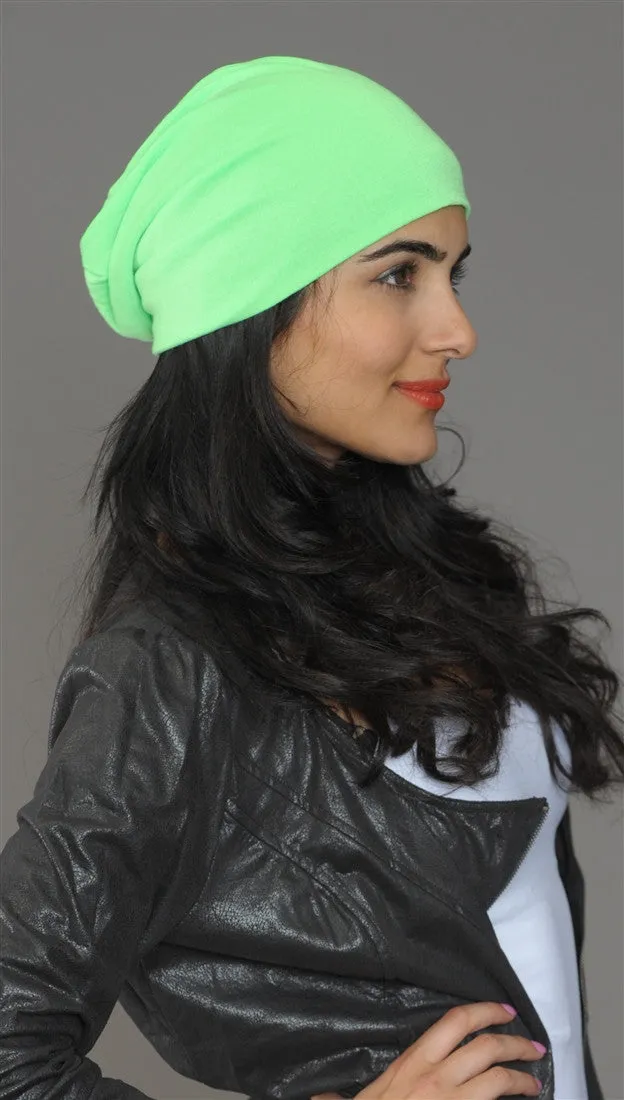 Neon Green Slouchy Summer Beanie