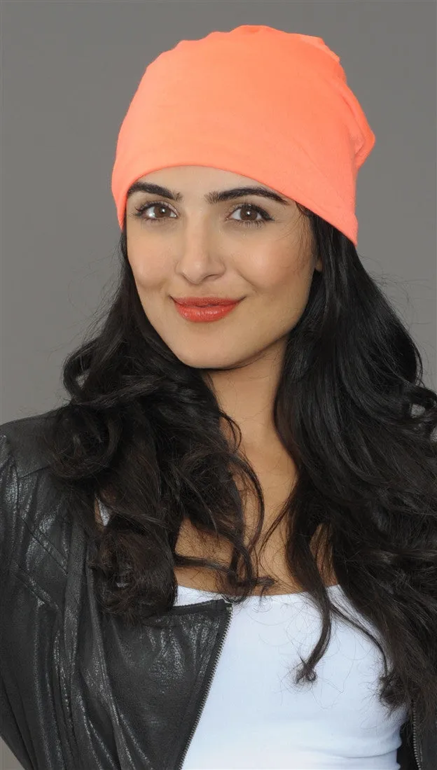 Neon Orange Slouchy Summer Beanie