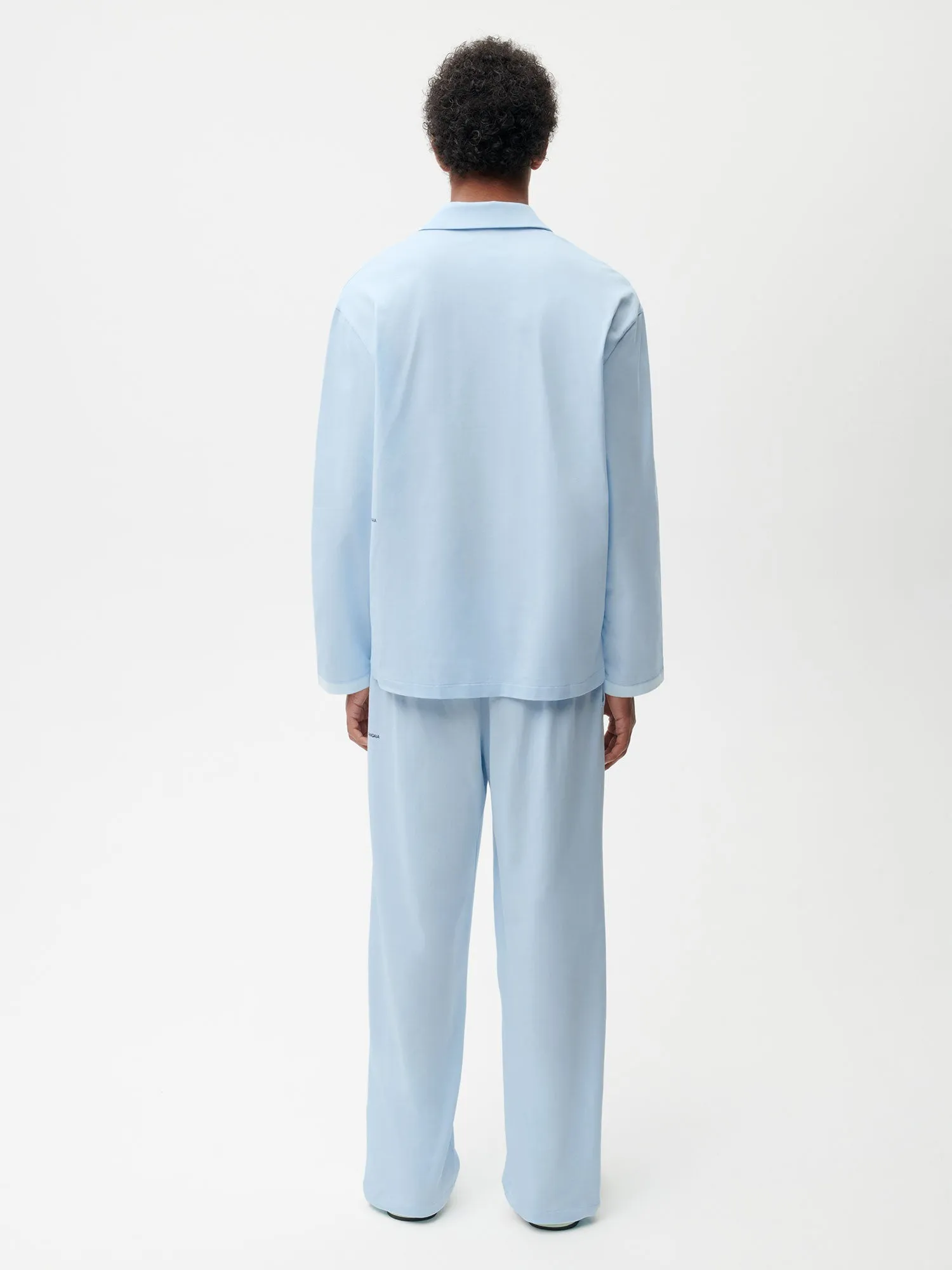 Organic Cotton Pajama Loose Track Pants—moonstone blue