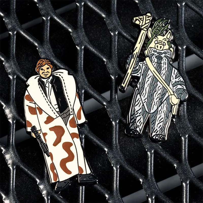 Pin Kings Star Wars Enamel Pin Badge Set 1.38 – Han Solo (in Trench Coat) and Teebo