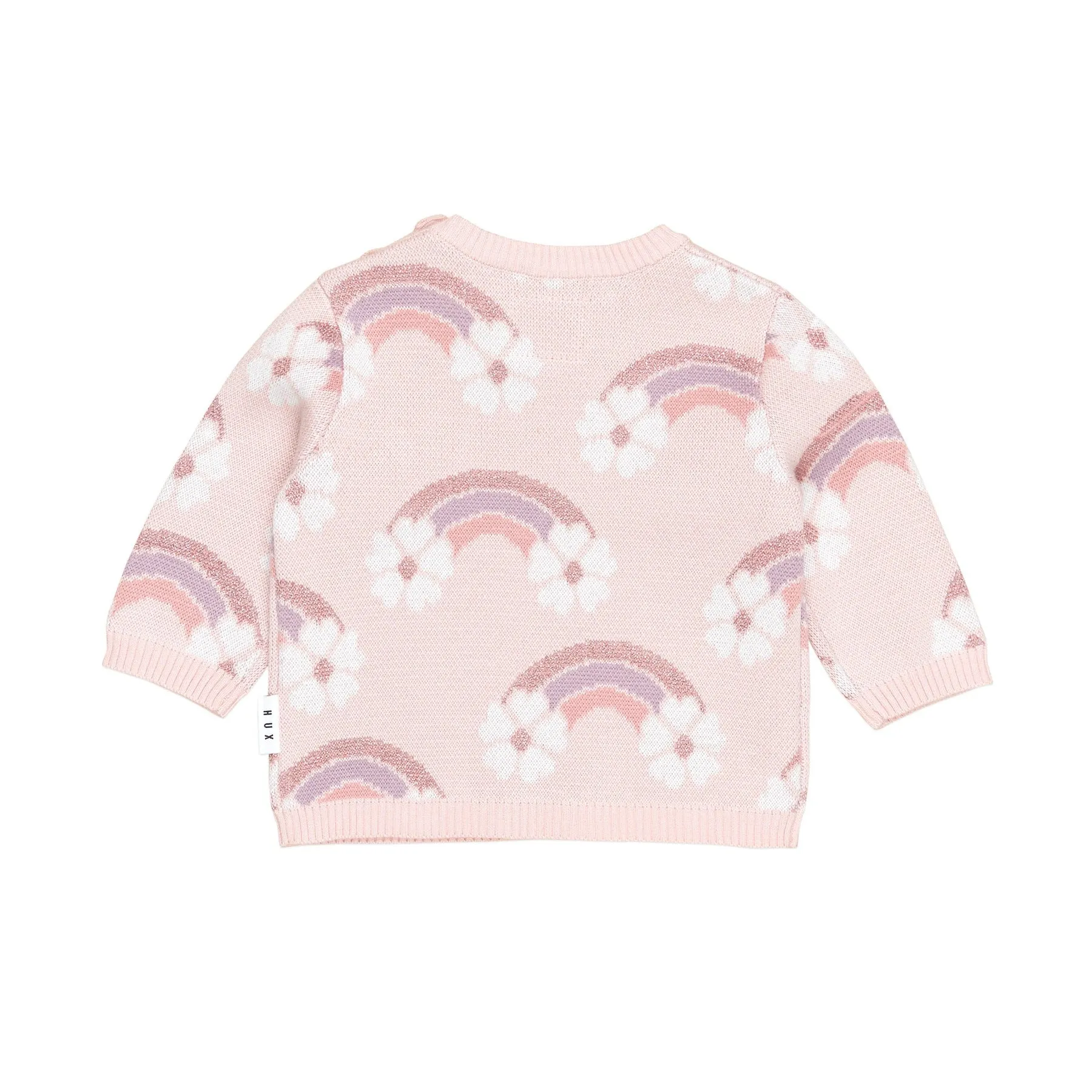 Pink Baby Pearl Flowerbow Knit Sweater