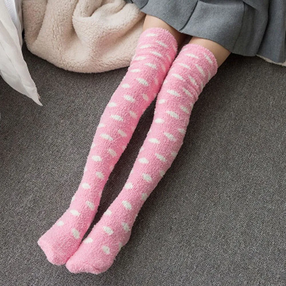 Pink Fuzzy Cloud Thigh Highs