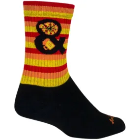 Pizza and Beer Crew Bike Socks - Black/Orange