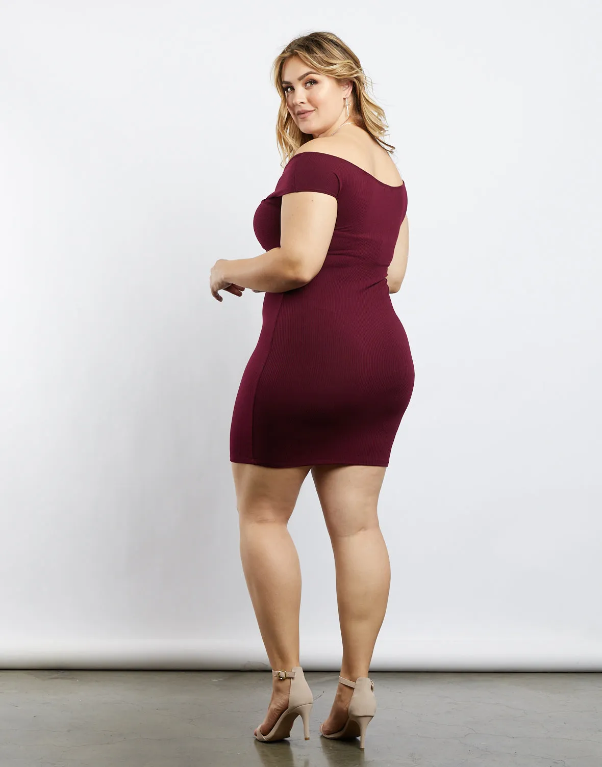 Plus Size Wrap Around Off The Shoulder Dress